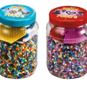 7000 חרוזים+2 לוחות בצנצנת