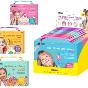 ערכת 260 קעקועים ומדבקות ציפורניים