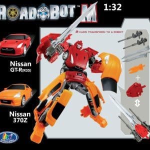 זוג מכוניות ניסן מתאחדות לרובוט