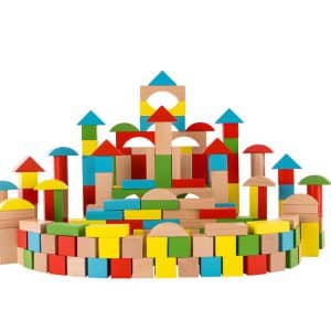ערכת 128 קוביות עץ צבעוניות