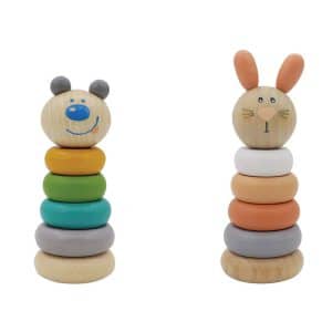 מגדל טבעות מעץ לפעוטות