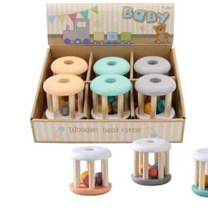 גליל עץ עם כדור לפעוטות