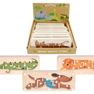 מבוך כדורים דו צדדי מעץ