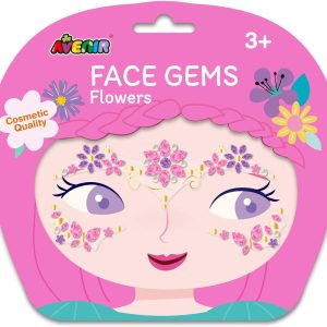 ערכת מדבקות אבני חן לפנים-פרחים