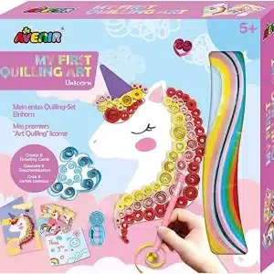 ערכת קווילינג 8 כרטיסי ברכה-חד קרן